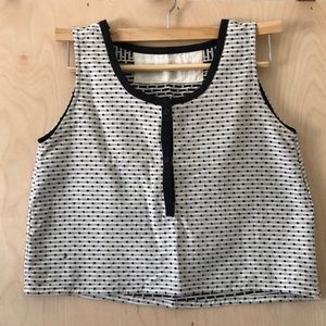 Ace & Jig white mini dot cropped tank henley top